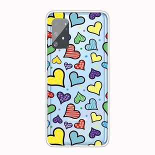 For Galaxy A91 / S10 Lite 2020 Shockproof Painted Transparent TPU Protective Case(Hearts)