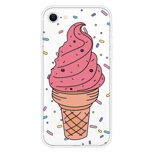 For iPhone SE 2022 / SE 2020 Shockproof Painted Transparent TPU Protective Case(Ice Cream)