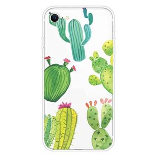 For iPhone SE 2022 / SE 2020 Shockproof Painted Transparent TPU Protective Case(Cactus)