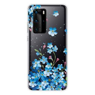 For Huawei P40 Shockproof Painted Transparent TPU Protective Case(Star Flower)