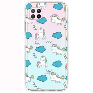 For Huawei P40 Lite Shockproof Painted Transparent TPU Protective Case(Clound Horse)