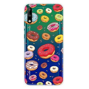 For Huawei P40 Lite E Shockproof Painted Transparent TPU Protective Case(Donuts)