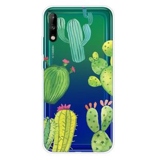 For Huawei P40 Lite E Shockproof Painted Transparent TPU Protective Case(Cactus)