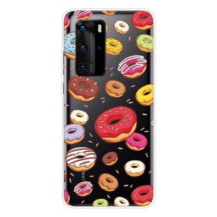 For Huawei P40 Pro Shockproof Painted Transparent TPU Protective Case(Donuts)