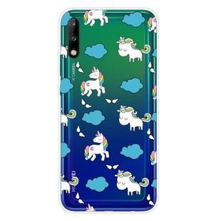 For Huawei Enjoy 10 Shockproof Painted Transparent TPU Protective Case(Clound Horse)