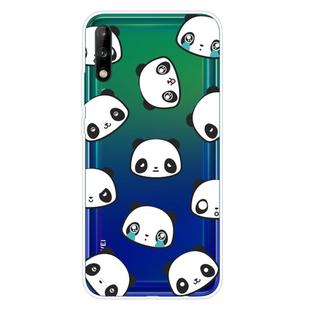 For Huawei Enjoy 10 Shockproof Painted Transparent TPU Protective Case(Emoji Bear)