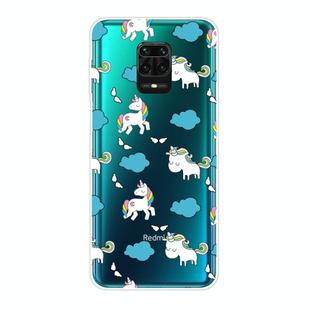 For Xiaomi Redmi Note 9S Shockproof Painted Transparent TPU Protective Case(Clound Horse)