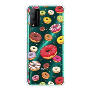 For Huawei Honor Play 4T Pro Shockproof Painted Transparent TPU Protective Case(Donuts)