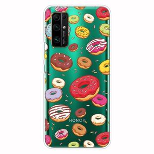 For Huawei Honor 30S Shockproof Painted Transparent TPU Protective Case(Donuts)