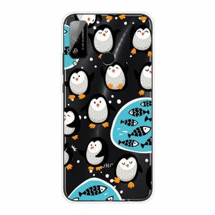 For Huawei Honor Play 4T Shockproof Painted Transparent TPU Protective Case(Penguin)