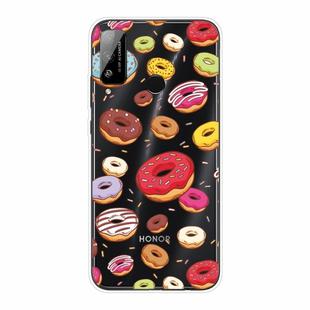 For Huawei Honor Play 4T Shockproof Painted Transparent TPU Protective Case(Donuts)