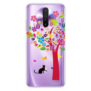 For Xiaomi Redmi K30 Shockproof Painted Transparent TPU Protective Case(Tree and Cat)