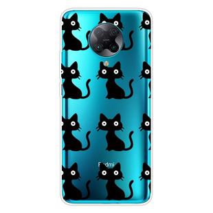 For Xiaomi Redmi K30 Pro Shockproof Painted Transparent TPU Protective Case(Black Cats)