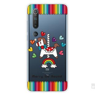 For Xiaomi Mi 10 5G Shockproof Painted Transparent TPU Protective Case(Trojan Horse)