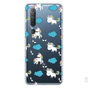 For Xiaomi Mi 10 5G Shockproof Painted Transparent TPU Protective Case(Clound Horse)