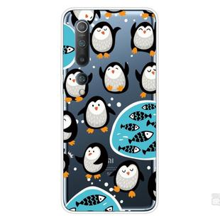 For Xiaomi Mi 10 5G Shockproof Painted Transparent TPU Protective Case(Penguin)
