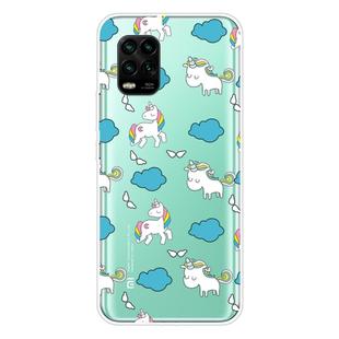 For Xiaomi Mi 10 Lite 5G Shockproof Painted Transparent TPU Protective Case(Clound Horse)