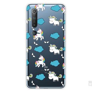 For Xiaomi Mi 10 Pro 5G Shockproof Painted Transparent TPU Protective Case(Clound Horse)