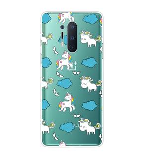 For OnePlus 8 Pro Shockproof Painted Transparent TPU Protective Case(Clound Horse)
