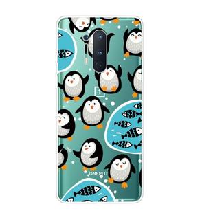 For OnePlus 8 Pro Shockproof Painted Transparent TPU Protective Case(Penguin)
