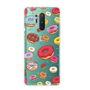 For OnePlus 8 Pro Shockproof Painted Transparent TPU Protective Case(Donuts)
