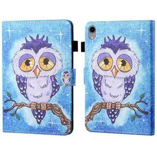 For iPad 10th Gen 10.9 2022 Coloured Drawing Stitching Smart Leather Tablet Case(Blue Owl)