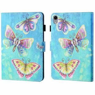 For iPad 10th Gen 10.9 2022 Coloured Drawing Stitching Smart Leather Tablet Case(Colorful Butterflies)