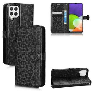 For Samsung Galaxy A12 / M12 Honeycomb Dot Texture Leather Phone Case(Black)