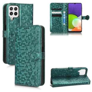 For Samsung Galaxy A12 / M12 Honeycomb Dot Texture Leather Phone Case(Green)