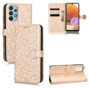 For Samsung Galaxy A32 4G EU Version Honeycomb Dot Texture Leather Phone Case(Gold)