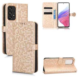 For Samsung Galaxy A53 5G Honeycomb Dot Texture Leather Phone Case(Gold)