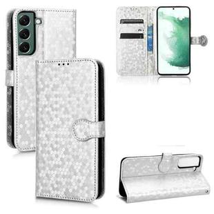 For Samsung Galaxy S21+ 5G Honeycomb Dot Texture Leather Phone Case(Silver)