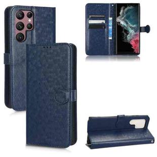 For Samsung Galaxy S22 Ultra 5G Honeycomb Dot Texture Leather Phone Case(Blue)