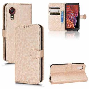 For Samsung Galaxy Xcover 5 Honeycomb Dot Texture Leather Phone Case(Gold)