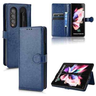For Samsung Galaxy Z Fold3 5G Honeycomb Dot Texture Leather Phone Case(Blue)