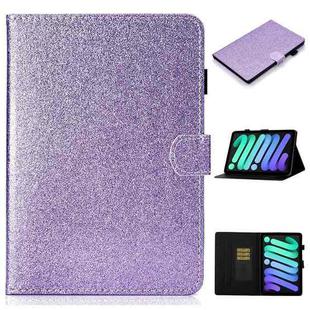 For iPad 10th Gen 10.9 2022 Glossy Glitter Powder Horizontal Flip Leather Tablet Case(Purple)