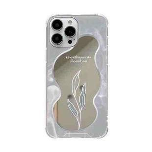 For iPhone 12 Pro Max Color Painted Mirror Phone Case(Leaf)