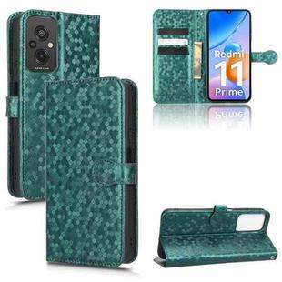 For Xiaomi Redmi 11 Prime 4G Honeycomb Dot Texture Leather Phone Case(Green)