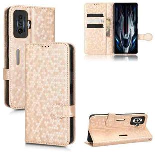 For Xiaomi Redmi K50 Gaming / Poco F4 GT 5G Honeycomb Dot Texture Leather Phone Case(Gold)