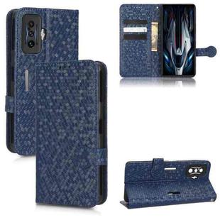 For Xiaomi Redmi K50 Gaming / Poco F4 GT 5G Honeycomb Dot Texture Leather Phone Case(Blue)