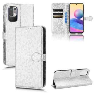 For Xiaomi Redmi Note 10 5G Honeycomb Dot Texture Leather Phone Case(Silver)