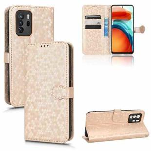 For Xiaomi Redmi Note 10 Pro 5G Honeycomb Dot Texture Leather Phone Case(Gold)