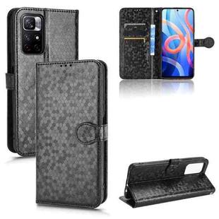 For Xiaomi Redmi Note 11 5G Honeycomb Dot Texture Leather Phone Case(Black)