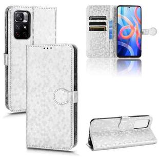 For Xiaomi Redmi Note 11 5G Honeycomb Dot Texture Leather Phone Case(Silver)