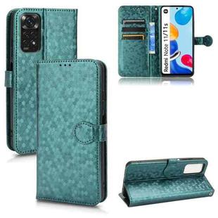 For Xiaomi Redmi Note 11 4G Global / 11S Honeycomb Dot Texture Leather Phone Case(Green)