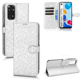 For Xiaomi Redmi Note 11 4G Global / 11S Honeycomb Dot Texture Leather Phone Case(Silver)