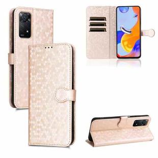 For Xiaomi Redmi Note 11 Pro Honeycomb Dot Texture Leather Phone Case(Gold)