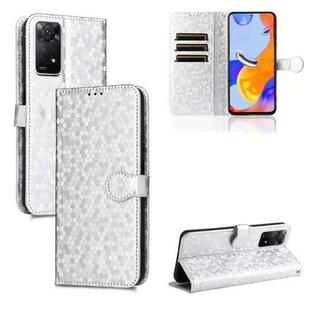 For Xiaomi Redmi Note 11 Pro Honeycomb Dot Texture Leather Phone Case(Silver)