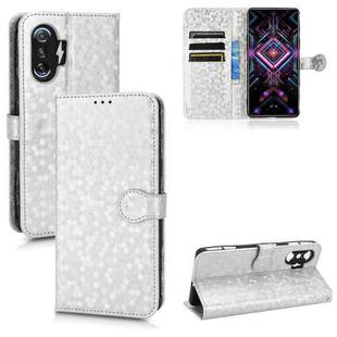 For Xiaomi Redmi K40 Gaming / Poco F3 GT Honeycomb Dot Texture Leather Phone Case(Silver)