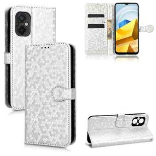 For Xiaomi Poco M5 Honeycomb Dot Texture Leather Phone Case(Silver)